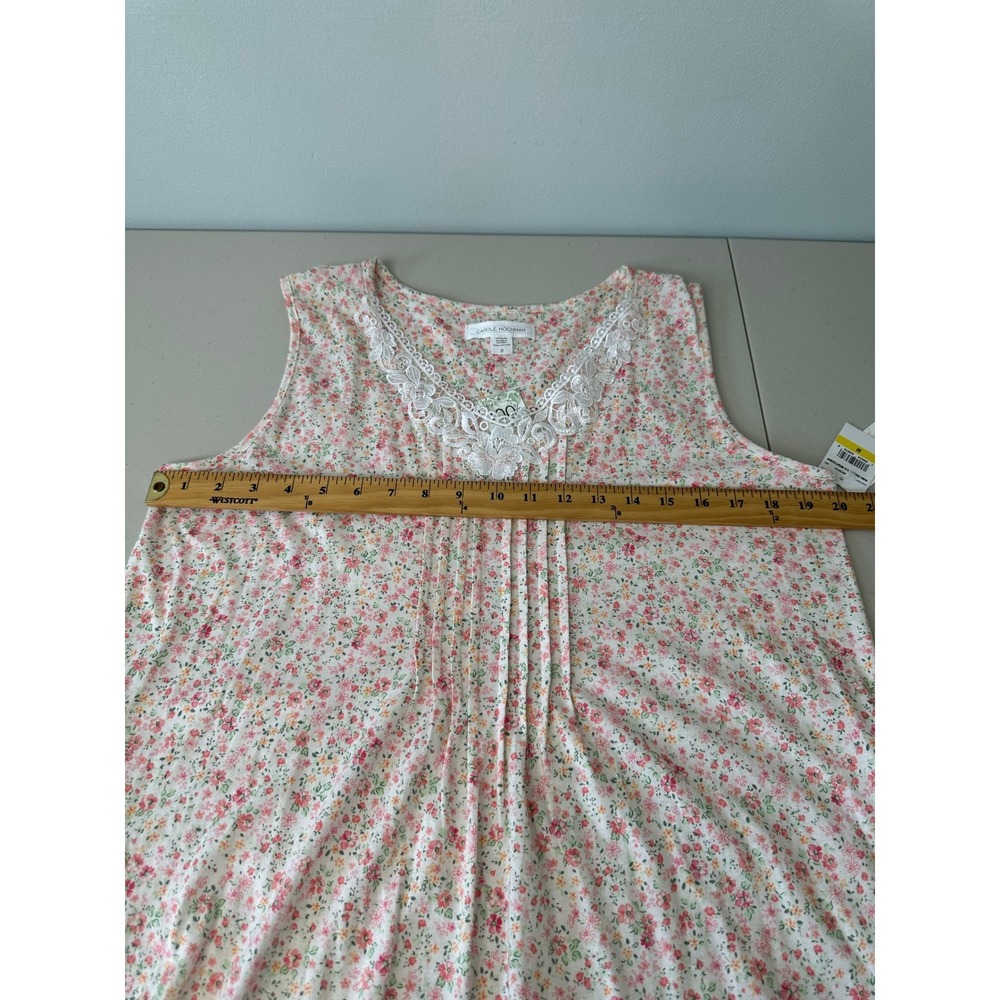 Carole Hochman Ballet Nightgown Size M  Pink Ditsy Floral Lace Trim Cotton New - Picture 4 of 9